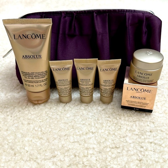 Lancome Other - Lancôme 5 Pieces Skincare Travel Size Set with Makeup Bag are in New Unused Cond